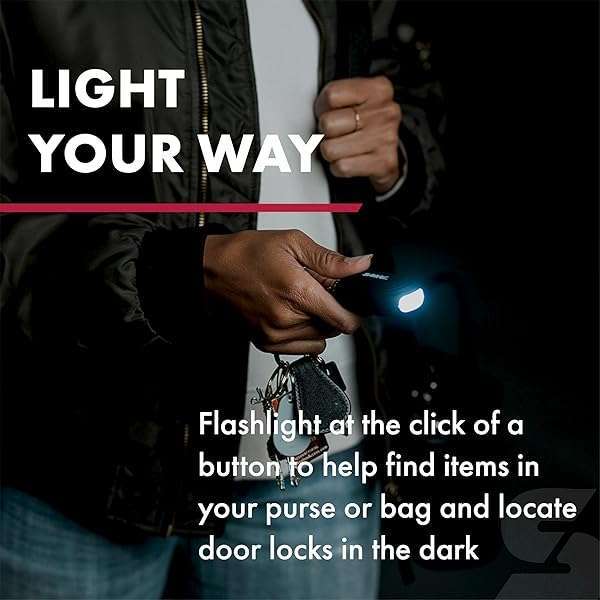 SABRE Stay Safe with SABRE 2-in-1 Personal Alarm & LED Light - 130dB Siren, 1,250ft Range, Compact Design for Bags & Keys - View 6 of 11