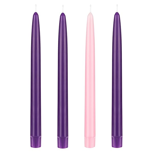 MEGA CANDLES "Buy Mega Candles 4-Pc Unscented Advent Set - 10" Taper Candles for Holidays & Celebrations"