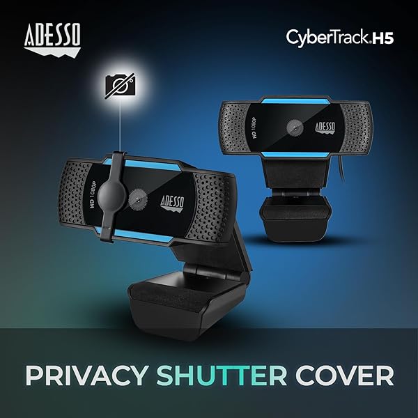 Adesso Adesso Cybertrack H5 1080p HD USB Webcam with Microphone - Autofocus, 2.1 MP, Black - View 8 of 11