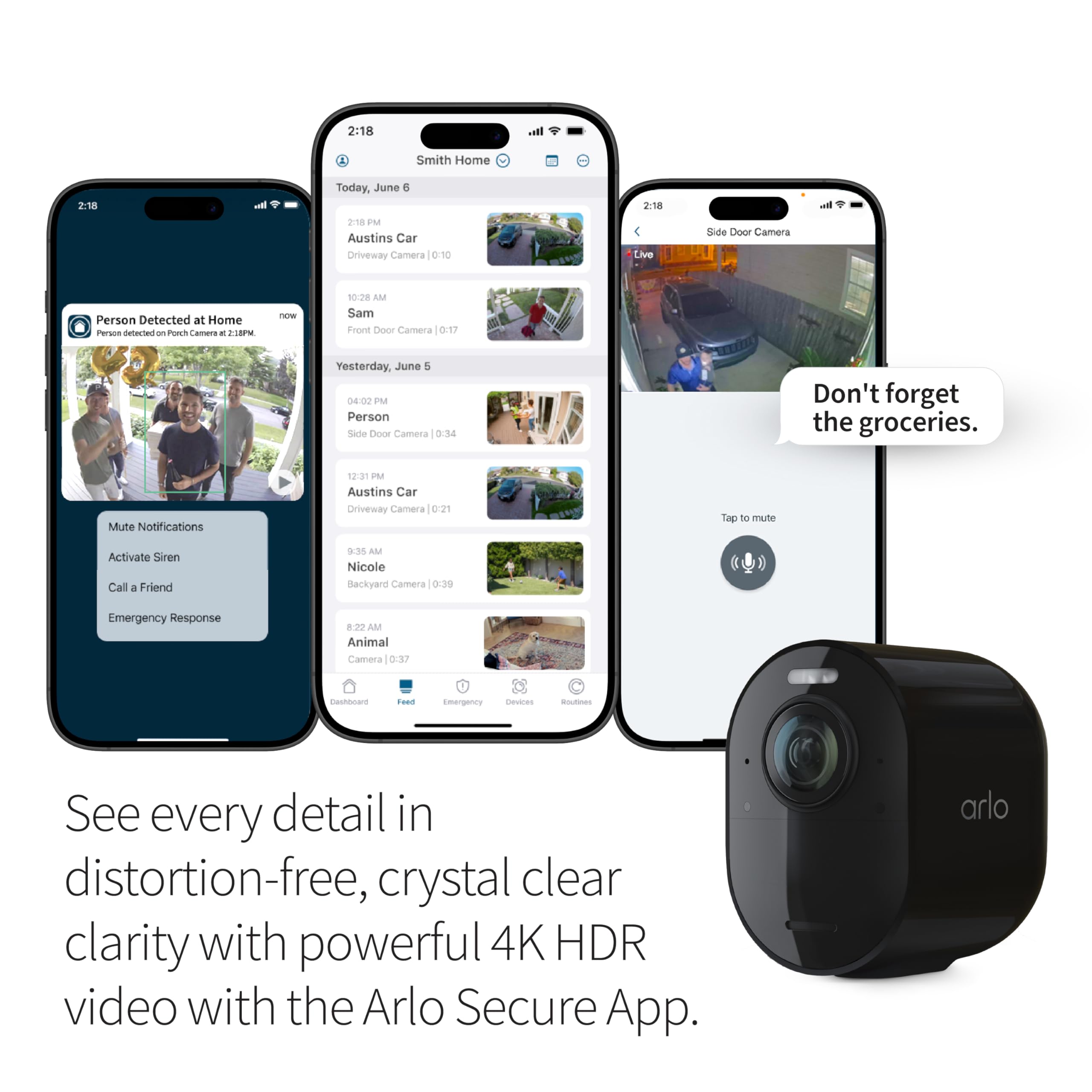 Arlo Arlo Ultra 2 Spotlight Camera 4K HDR (Camera only, SmartHub Sold Separately | Wireless Home Security Camera | Color Night Vision, Motion Sensor, 180º View, 2-Way Audio, Black - View 4 of 7