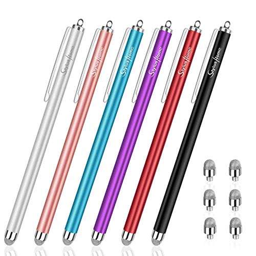 STYLUSHOME StylusHome 6-Pack Stylus Pens for iPad, iPhone & Tablets - High Sensitivity with 6 Replaceable Tips for All Touch Screens