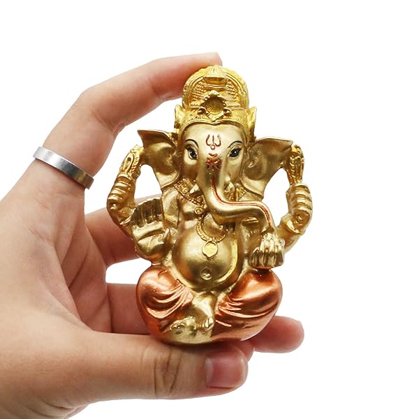 BangBangDa Mini Ganesh Statue for Car Dashboard - Perfect Indian Decor for Home, Office, and Pooja | Ideal Diwali Gift & Meditation Altar