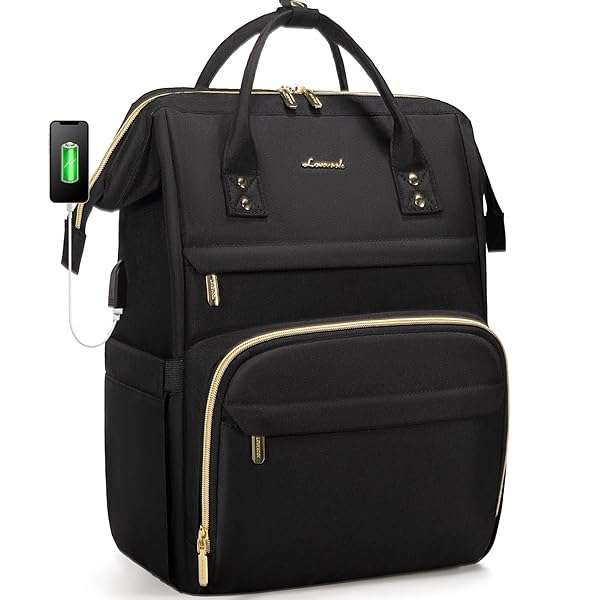 LOVEVOOK "LOVEVOOK 15.6" Laptop Backpack for Women - Waterproof, Anti-Theft, USB Charging, Perfect for Teachers & Nurses"