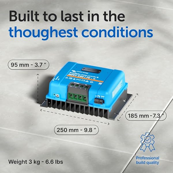 Victron Energy Victron Energy SmartSolar MPPT Charge Controller: 70A, Bluetooth, 12-48V for Efficient Solar Panel Charging - View 5 of 11