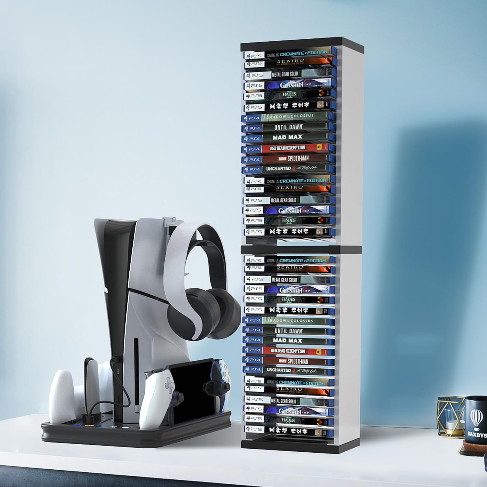 ECHZOVE ECHZOVE Game Card Box Storage Stand for PS5 and Xbox Vertical Holder for 36 Games Ideal for Organizing Video Game Collection - View 2 of 9