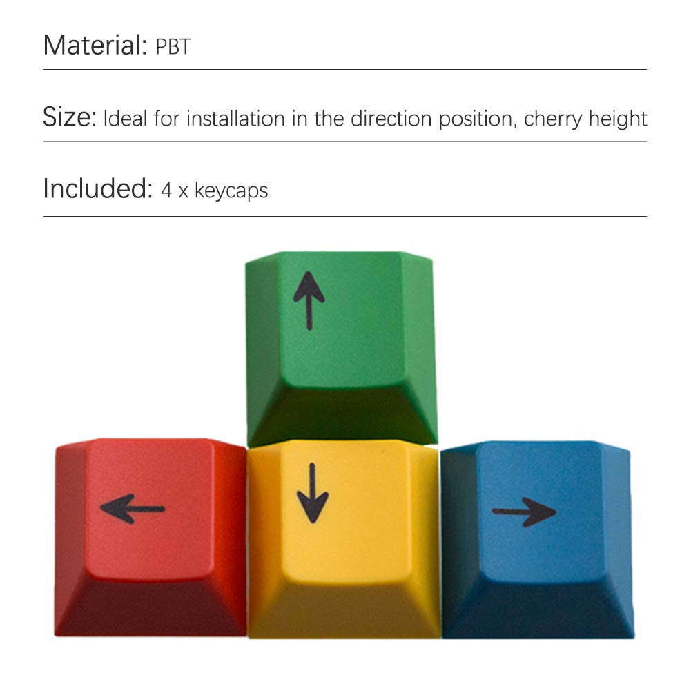 Kelendle Kelendle 4Pcs Personalized Colorful PBT Keycaps Cherry Profile Up Down Left Right Replacement for Mechanical Keyboard MX Switch - View 5 of 8
