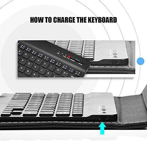 Tonysa Portable Wireless Bluetooth Keyboard for Phones - Mini Foldable Design with Protective Case (6-9.5cm, Black) - View 7 of 10