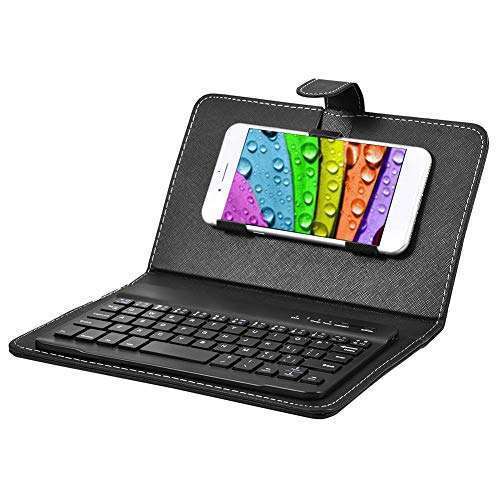 Tonysa Portable Wireless Bluetooth Keyboard for Phones - Mini Foldable Design with Protective Case (6-9.5cm, Black)