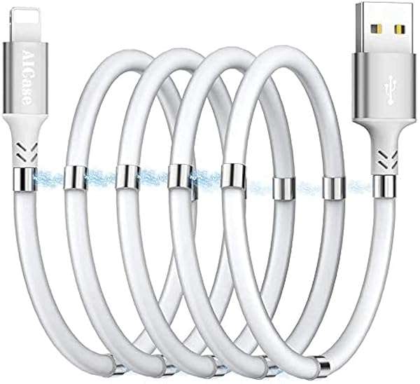 AICase 3FT AICase Magnetic Charging Cable: Fast, Organized Nano Data Cable for iPhone 14/13/12/11/XS/8/7/6/SE/Pad/Pod
