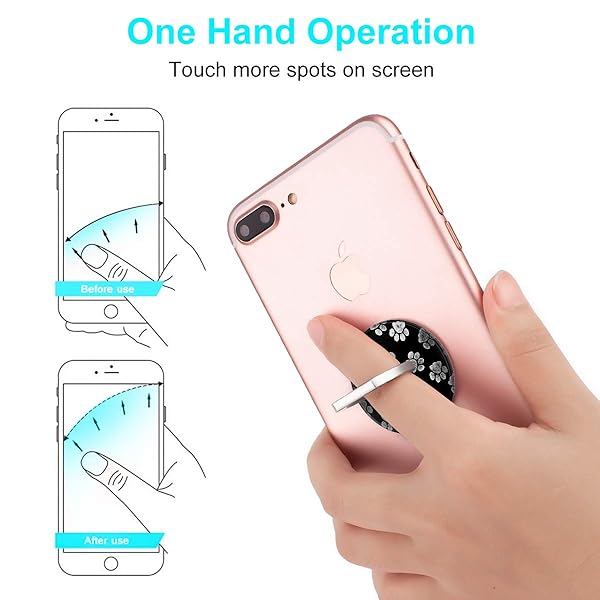 Bonoma Bonoma Phone Ring Stand 3 Pack Dog Paws 360 Degree Rotation Finger Grip Holder for Smartphones and Tablets - View 7 of 9