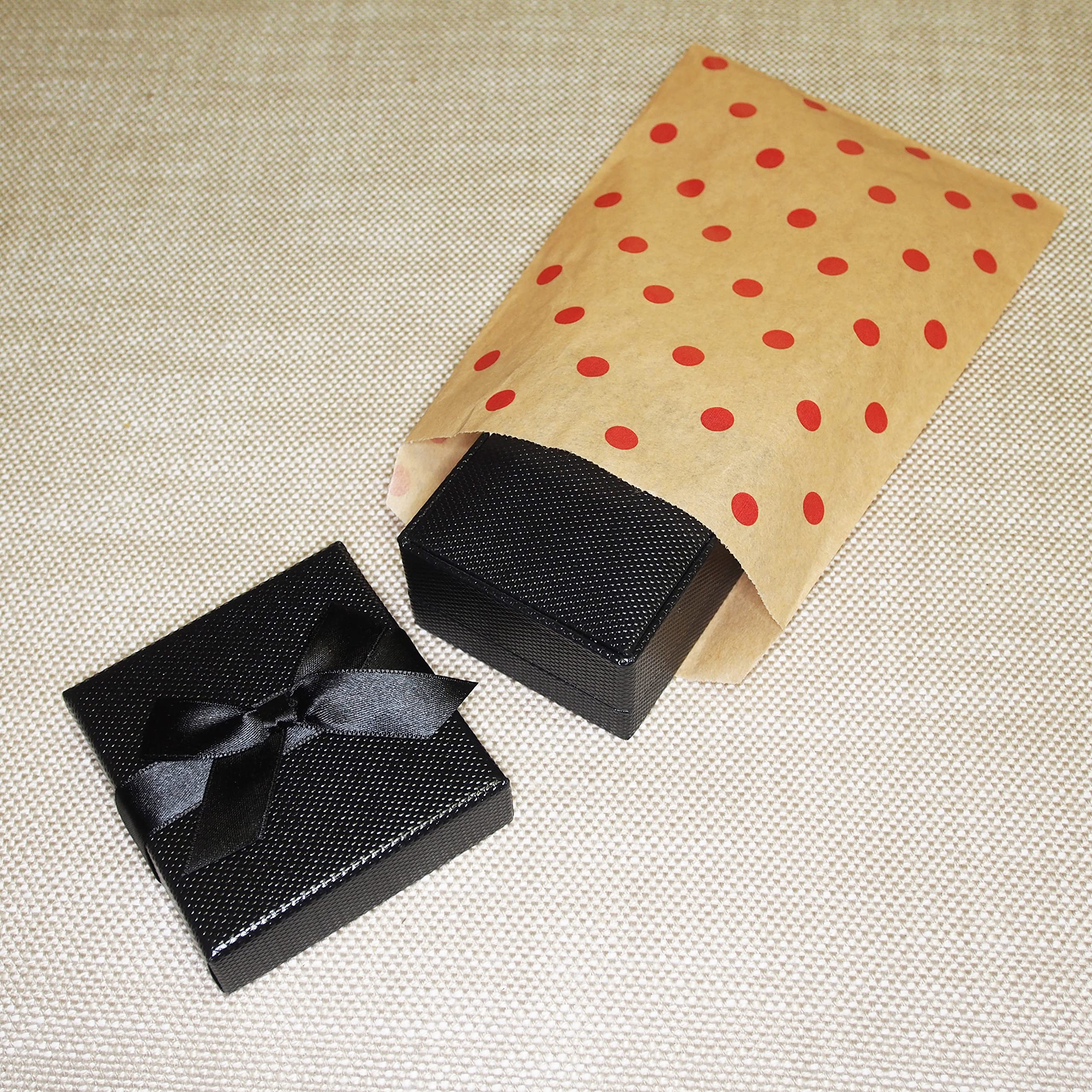 CuteBox Red Polka Dot Kraft Gift Bags 5x7 for Crafts Party Favors Retail Handmade Goods 100 Pack - View 3 of 7