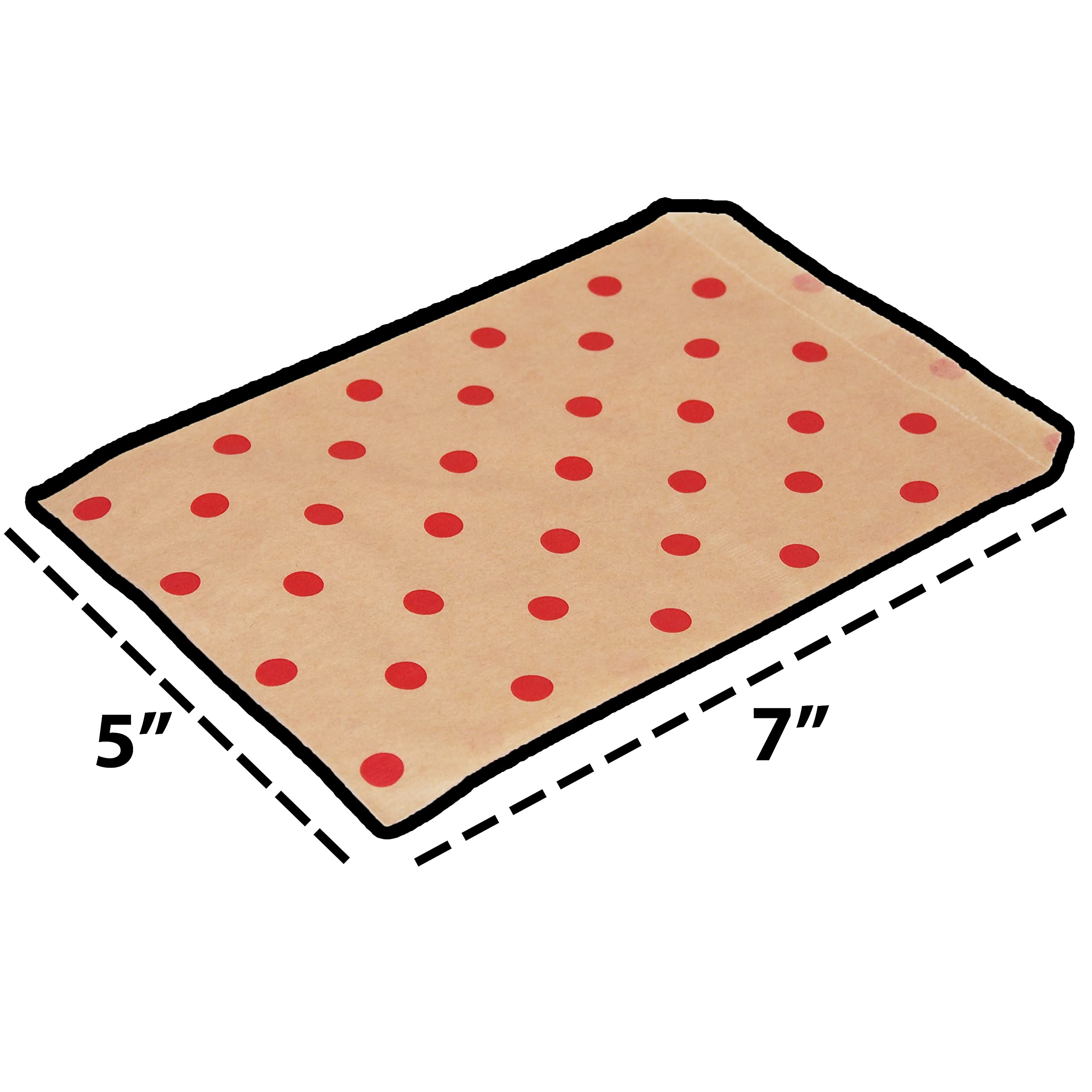 CuteBox Red Polka Dot Kraft Gift Bags 5x7 for Crafts Party Favors Retail Handmade Goods 100 Pack - View 7 of 7