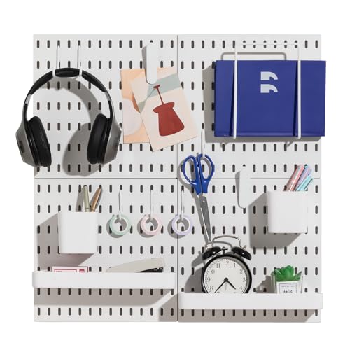 Keepo Keepo Pegboard Combination Kit: Modular Wall Organizer for Crafts, Nursery Storage & Ornaments - 22x22 White
