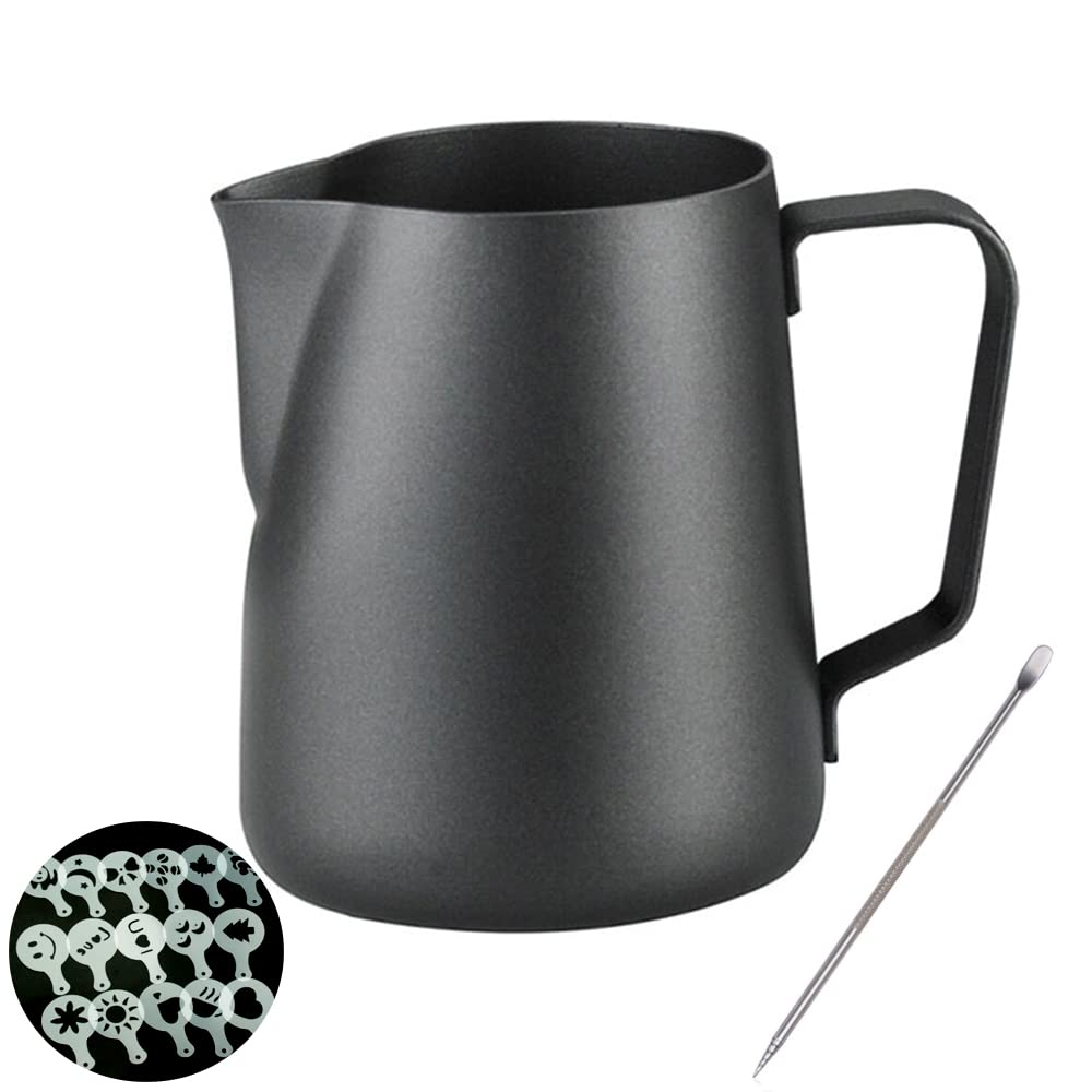 Chef Prosentials Chef Prosentials 20 oz Espresso Milk Frothing Pitcher Stainless Steel Jug for Latte Art Coffee Machine Tool Black