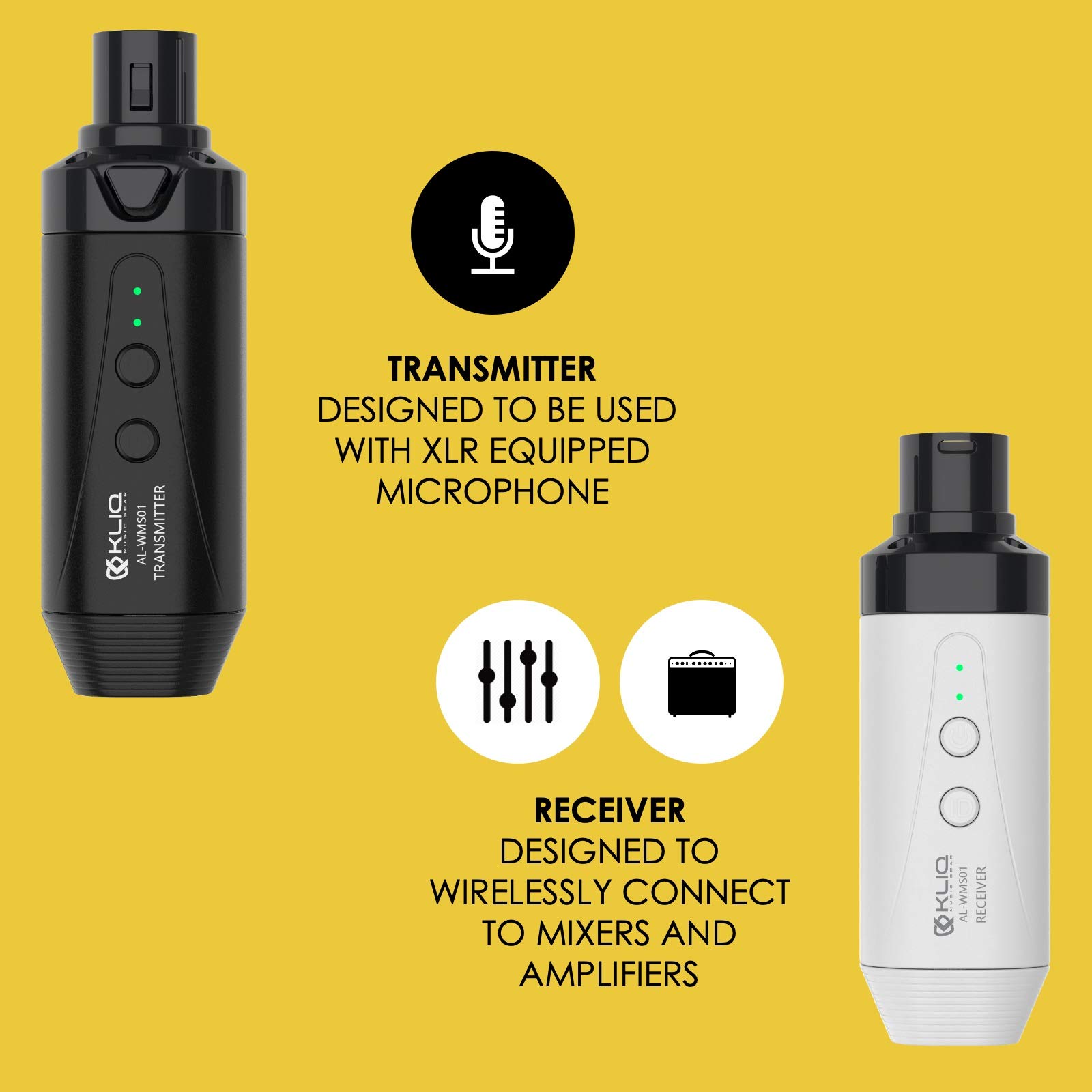 KLIQ Airlink 5.8 GHz Rechargeable Wireless Microphone Transmitter Receiver Set for Clear Audio Performance - View 4 of 7
