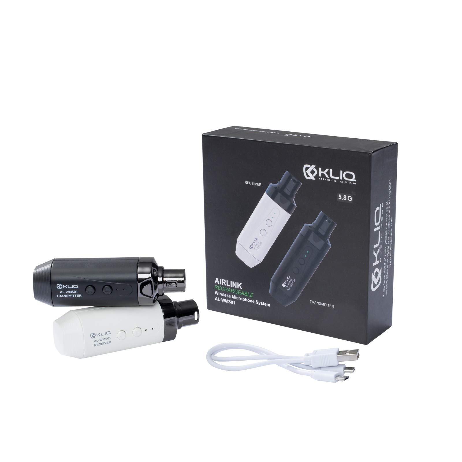 KLIQ Airlink 5.8 GHz Rechargeable Wireless Microphone Transmitter Receiver Set for Clear Audio Performance - View 7 of 7