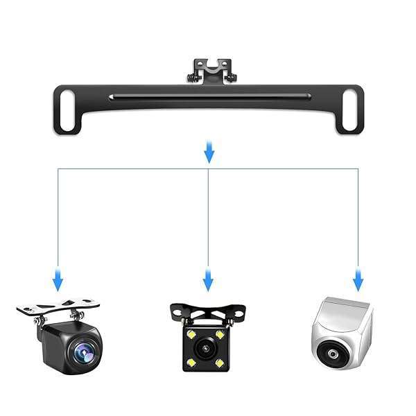 Pixelman Universal Stainless Steel Rear View Camera Mount for Backup Cameras - Easy Installation License Plate Bracket - View 5 of 9