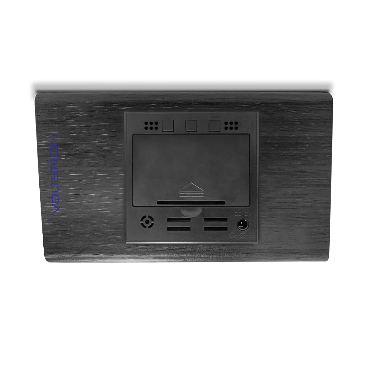 Voltstech Triangle Wooden Digital Alarm Clock with LED Display 3 Alarm Settings 4 Level Brightness Temperature Time Date for Bedroom Black - View 7 of 9