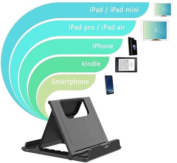 SIROAD Foldable Adjustable Phone & Tablet Stand for iPhone 15/14/13/12/11, iPad Pro, Galaxy & More - Portable Desktop Holder - View 3 of 8