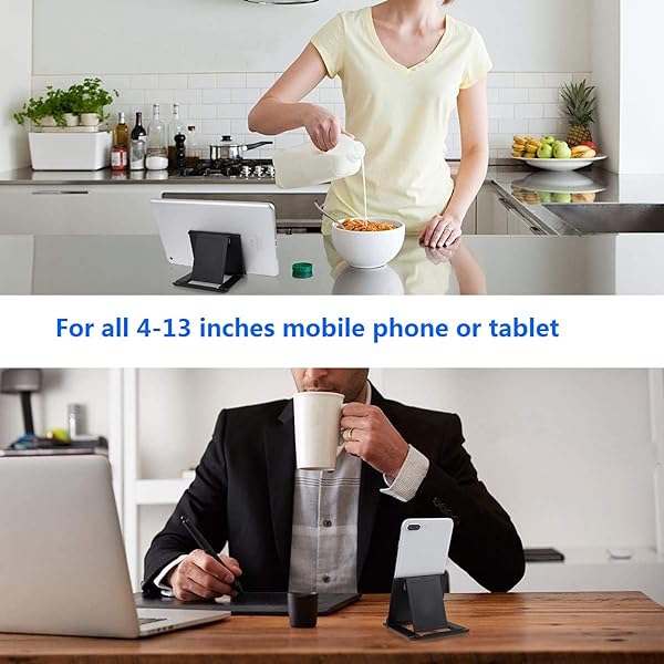 SIROAD Foldable Adjustable Phone & Tablet Stand for iPhone 15/14/13/12/11, iPad Pro, Galaxy & More - Portable Desktop Holder - View 7 of 8