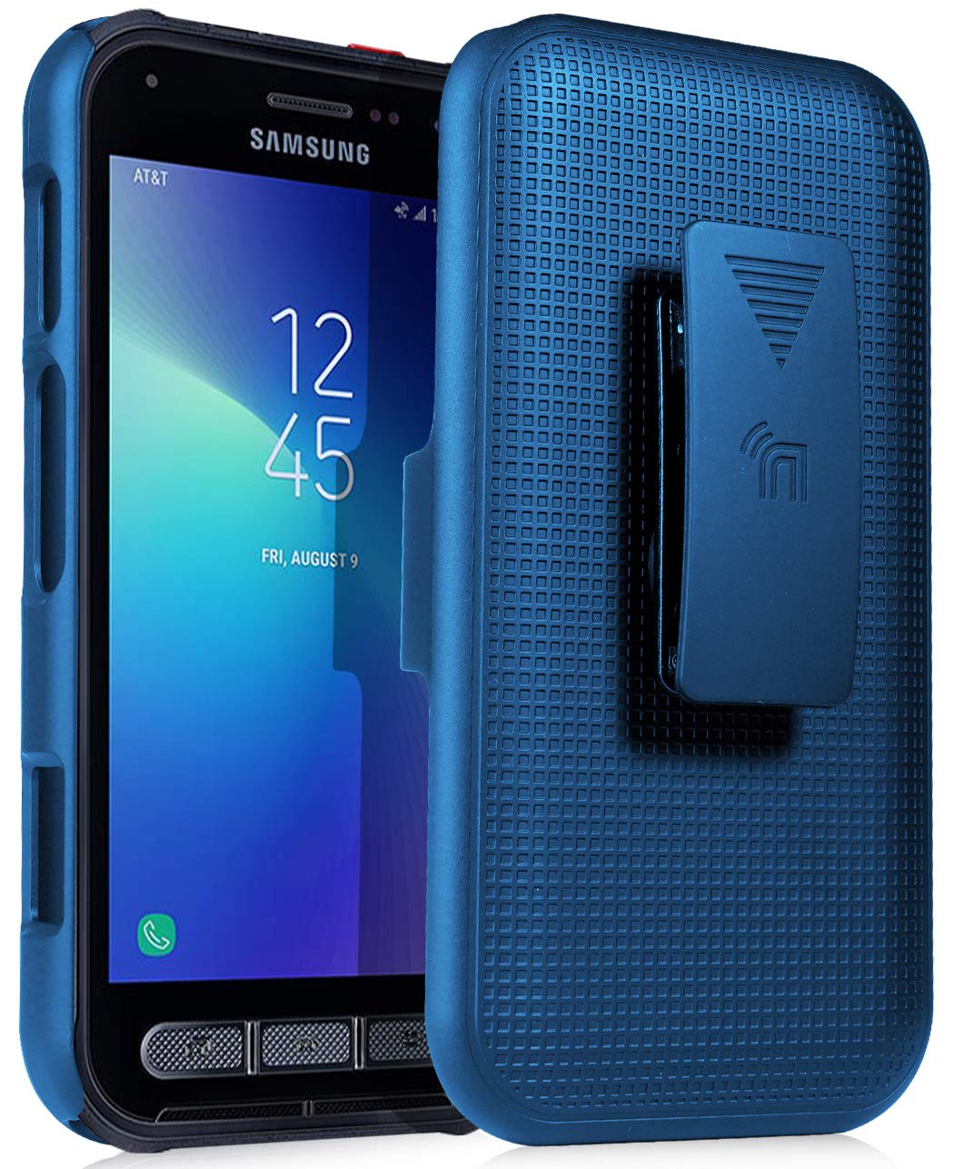 Cobalt Blue Case with Clip for Samsung Galaxy XCover FieldPro Kickstand Cover and Rotating Belt Holster Combo - View 3 of 8