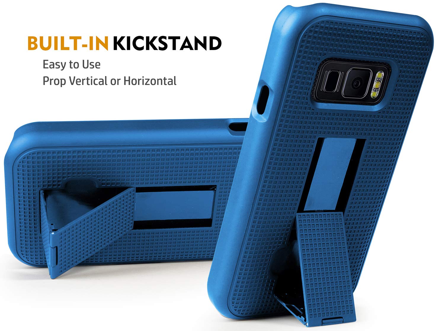 Cobalt Blue Case with Clip for Samsung Galaxy XCover FieldPro Kickstand Cover and Rotating Belt Holster Combo - View 4 of 8