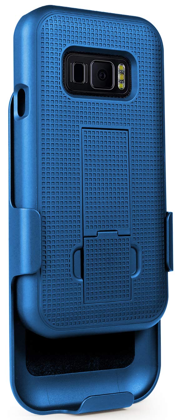 Cobalt Blue Case with Clip for Samsung Galaxy XCover FieldPro Kickstand Cover and Rotating Belt Holster Combo - View 8 of 8