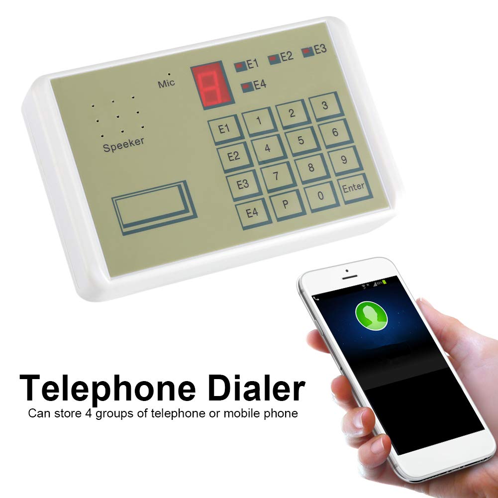GLOGLOW Wired Telephone Voice Dialer Home Security System with 4 Phone Number Storage for Enhanced Safety - View 3 of 7