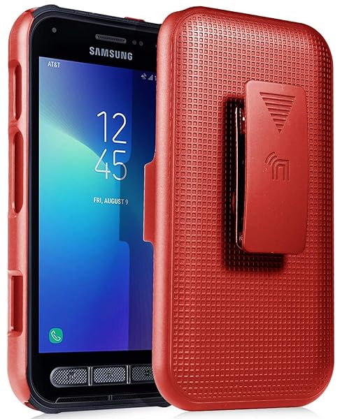 Nakedcellphone Galaxy XCover FieldPro Case with Clip & Kickstand - Red Holster Combo for SM-G889A - View 5 of 10