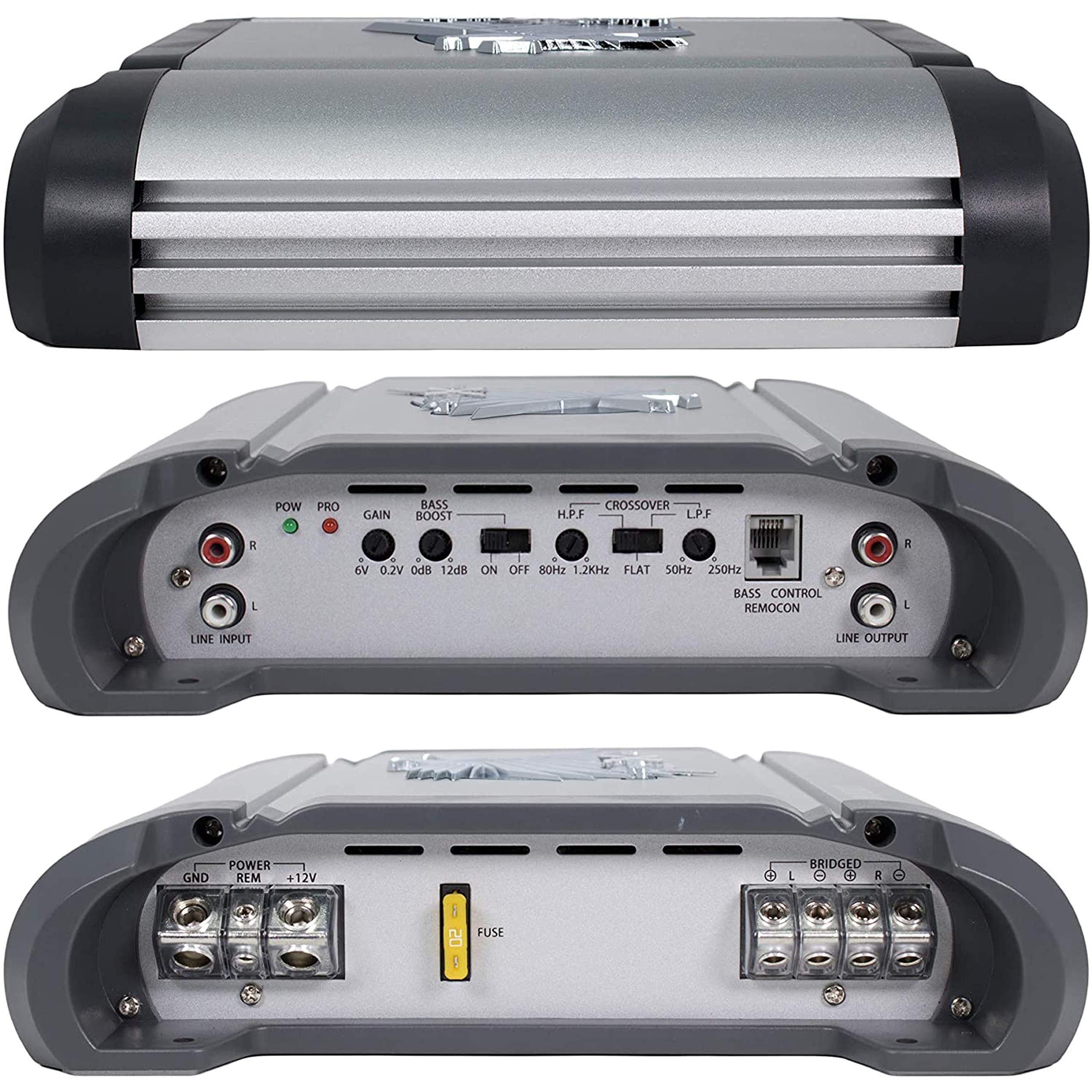 SoundXtreme Audio System ST1000.2 2000 Watt Car Amplifier Class AB with Remote Control for Subwoofer 2/4 Ohm Stable Mosfet Power Supply - View 7 of 7