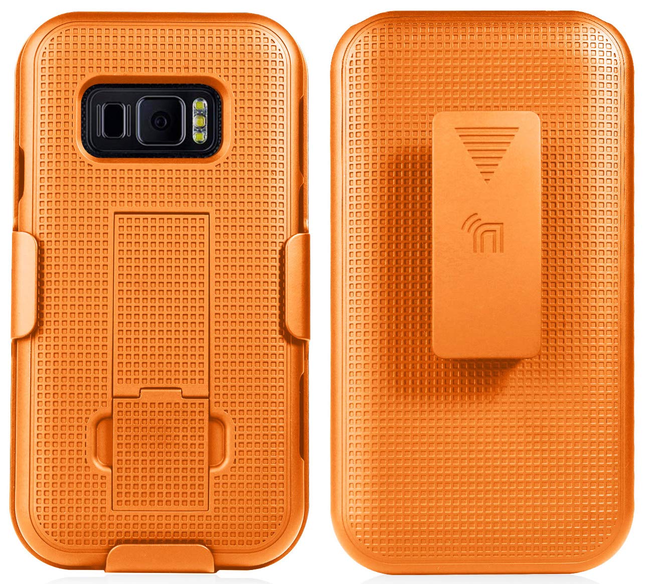 Bright Orange Case with Clip for Samsung Galaxy XCover FieldPro Kickstand Cover and Rotating Belt Holster Combo - View 2 of 8