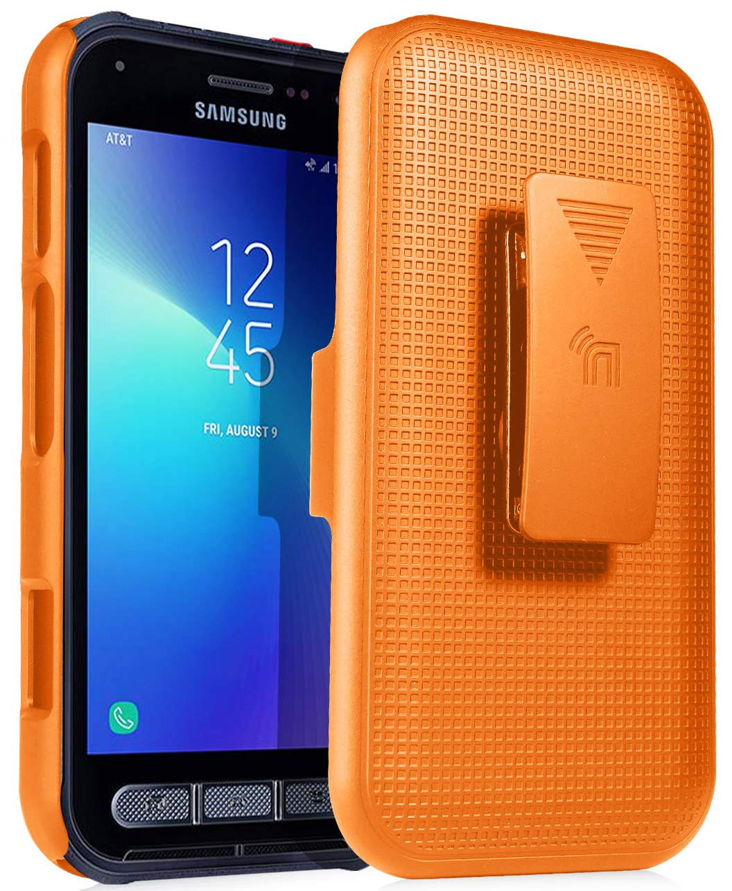 Bright Orange Case with Clip for Samsung Galaxy XCover FieldPro Kickstand Cover and Rotating Belt Holster Combo - View 3 of 8