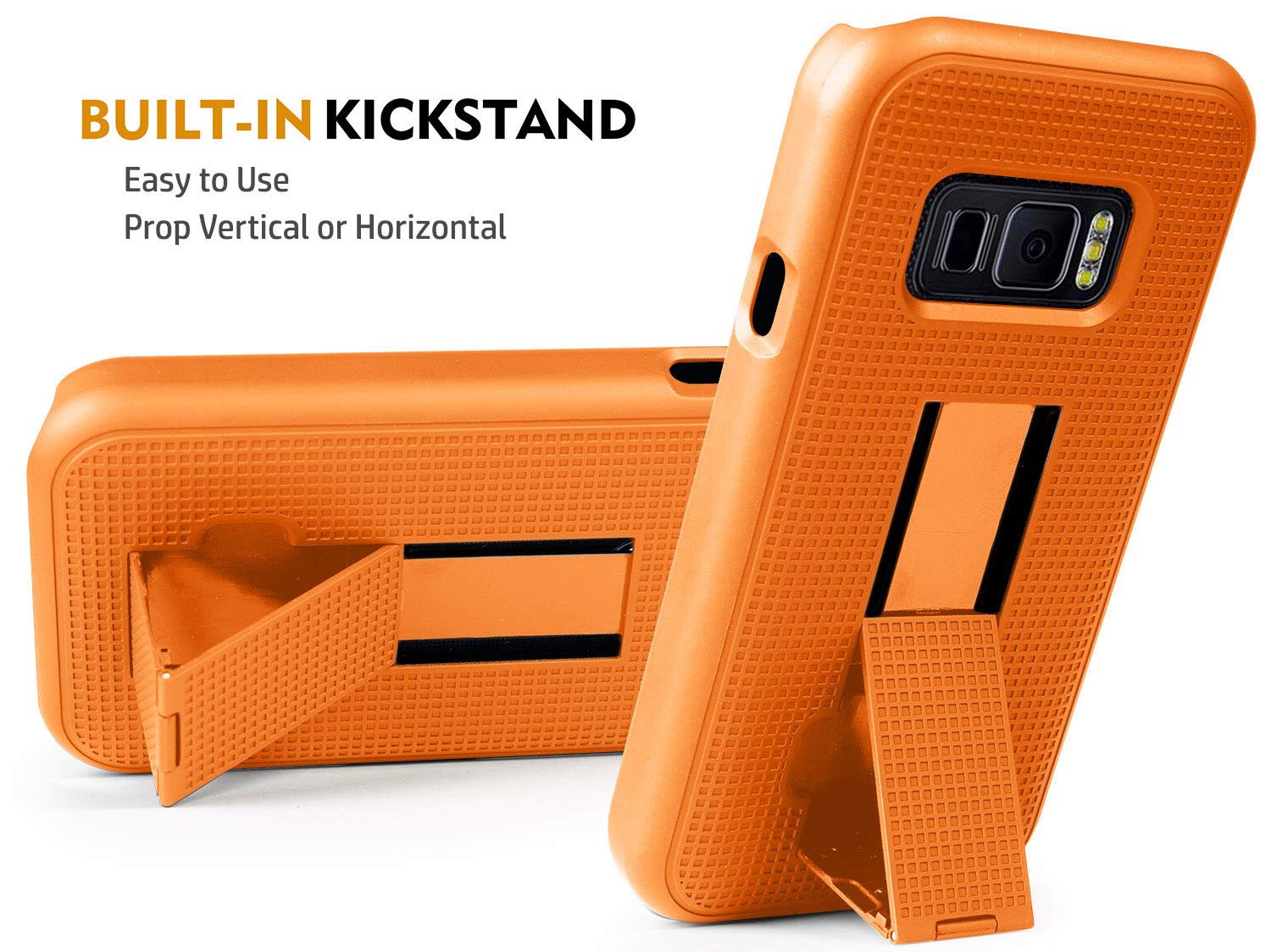 Bright Orange Case with Clip for Samsung Galaxy XCover FieldPro Kickstand Cover and Rotating Belt Holster Combo - View 4 of 8