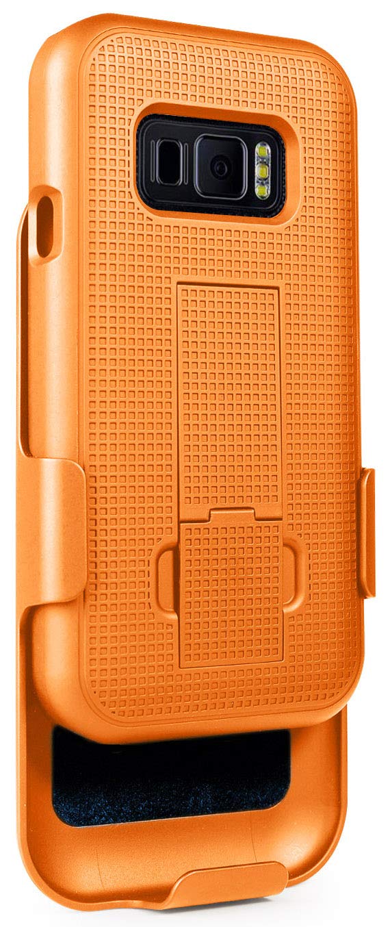 Bright Orange Case with Clip for Samsung Galaxy XCover FieldPro Kickstand Cover and Rotating Belt Holster Combo - View 8 of 8