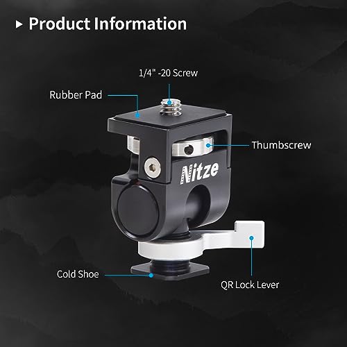 Nitze Buy Nitze N54-F1 Field Monitor Mount: Quick Release Cold Shoe, Swivel & Tilt Adjustable Holder - View 3 of 8
