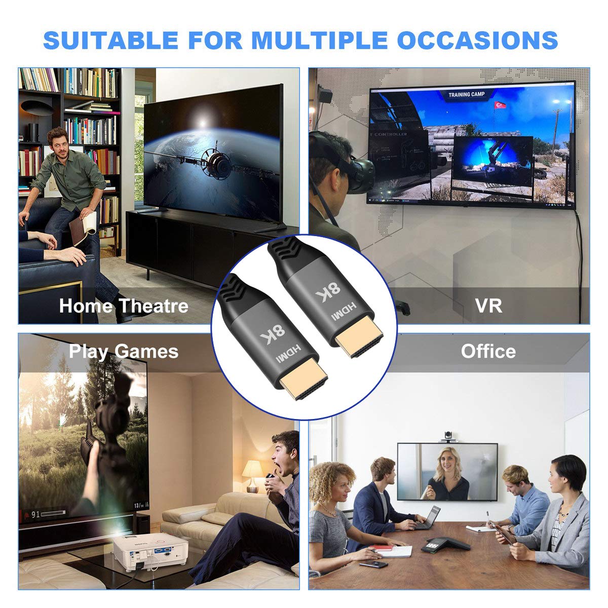 Chenyang CY 8K Ultra HD HDMI Cable 6.5ft 48Gbps 8K 60Hz 4K 120Hz with Audio and Ethernet - View 3 of 9