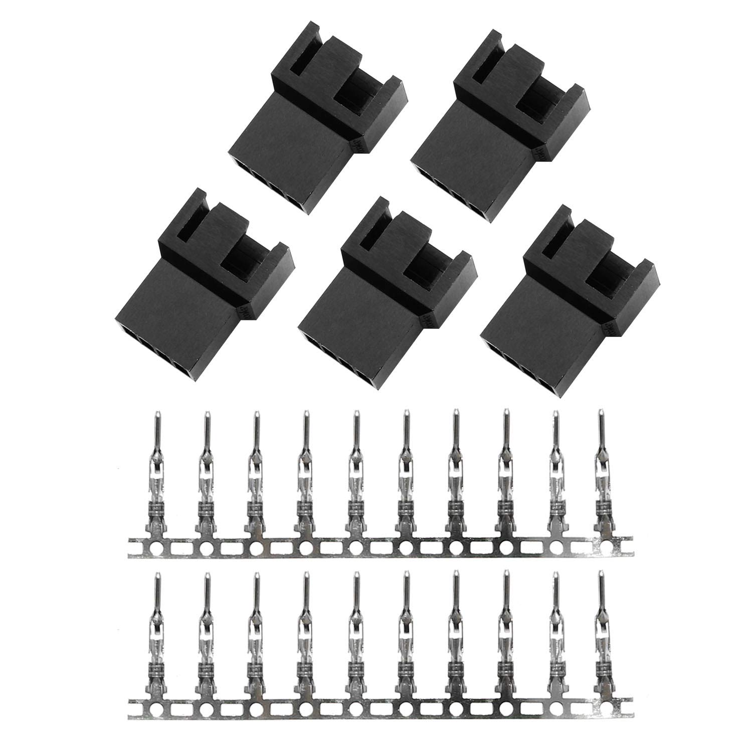 Maxmoral 5PCS PWM Plastic Shell Computer Case Cooling Fan Male Plug 4-pin PC Fan Connector Kit