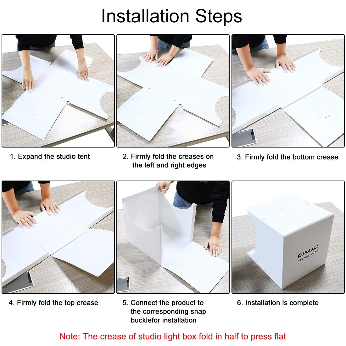 PULUZ Mini Studio Light Box 7.87in Foldable Photography Tent Kit with 40 LED Beads and 6 Color Backdrops for Small Items - View 8 of 9