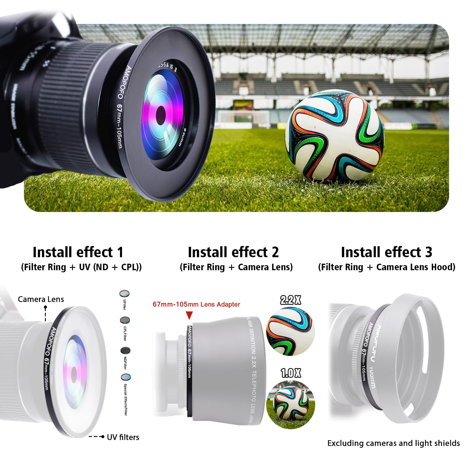 67mm to 105mm Step Up Ring Filter Adapter for Camera UV ND CPL Metal Filter Compatibility - View 5 of 5