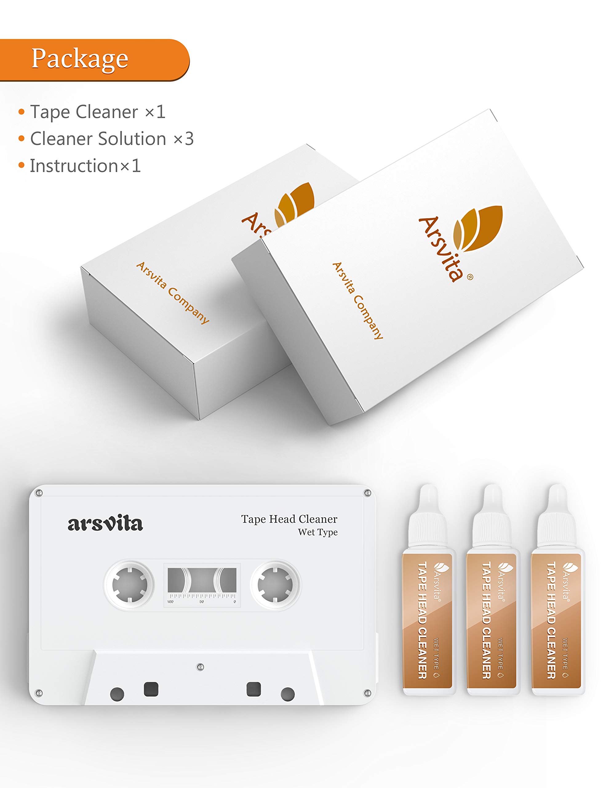Arsvita Audio Tape Cassette Head Cleaner with Three Cleaning Solutions for Optimal Sound Quality - View 5 of 5