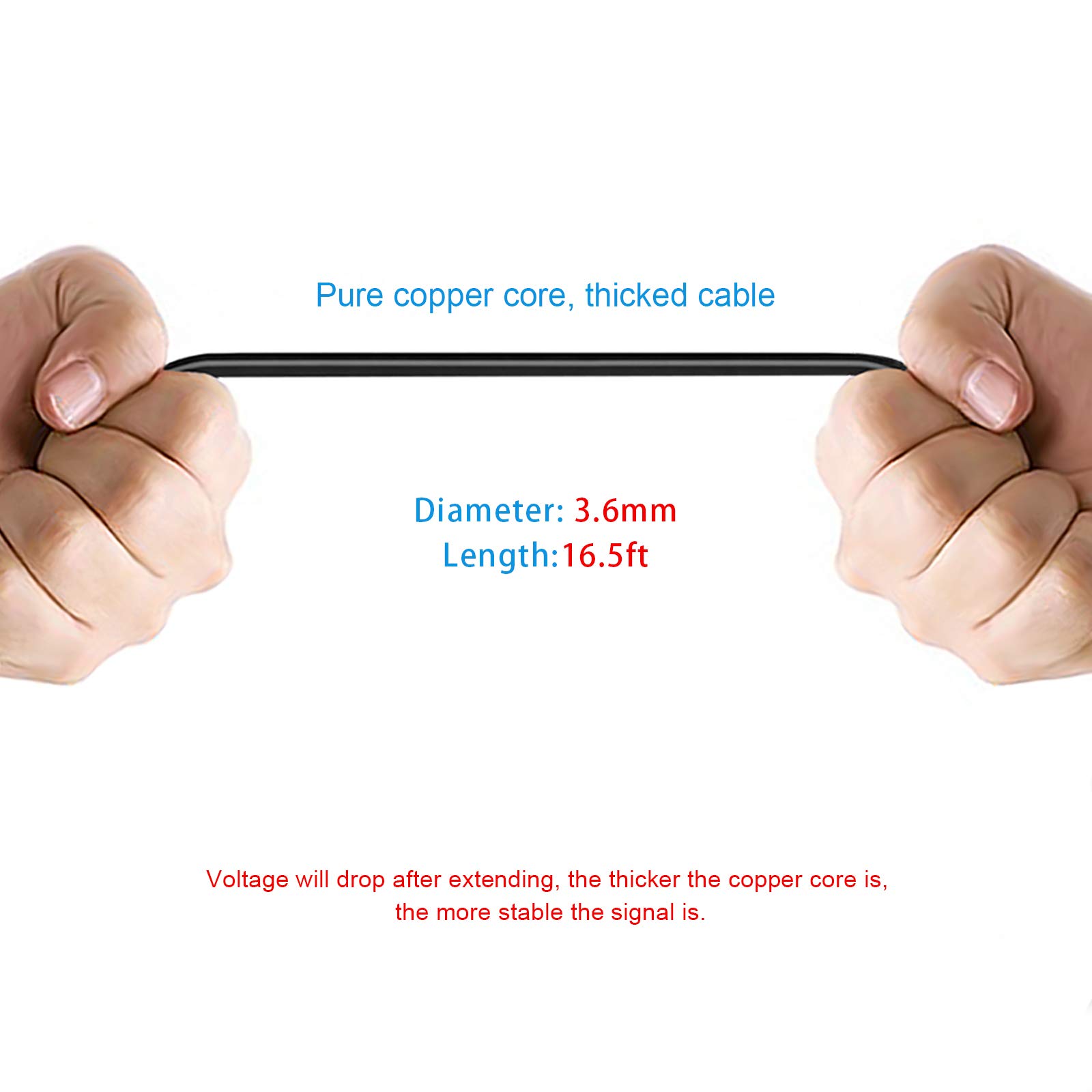 Pixelman Pixelman 16.5ft 2.5mm Male to Female Backup Camera Extension Cable for Dash Cam Rearview Camera and Reverse Camera in Cars and Trucks - View 5 of 6