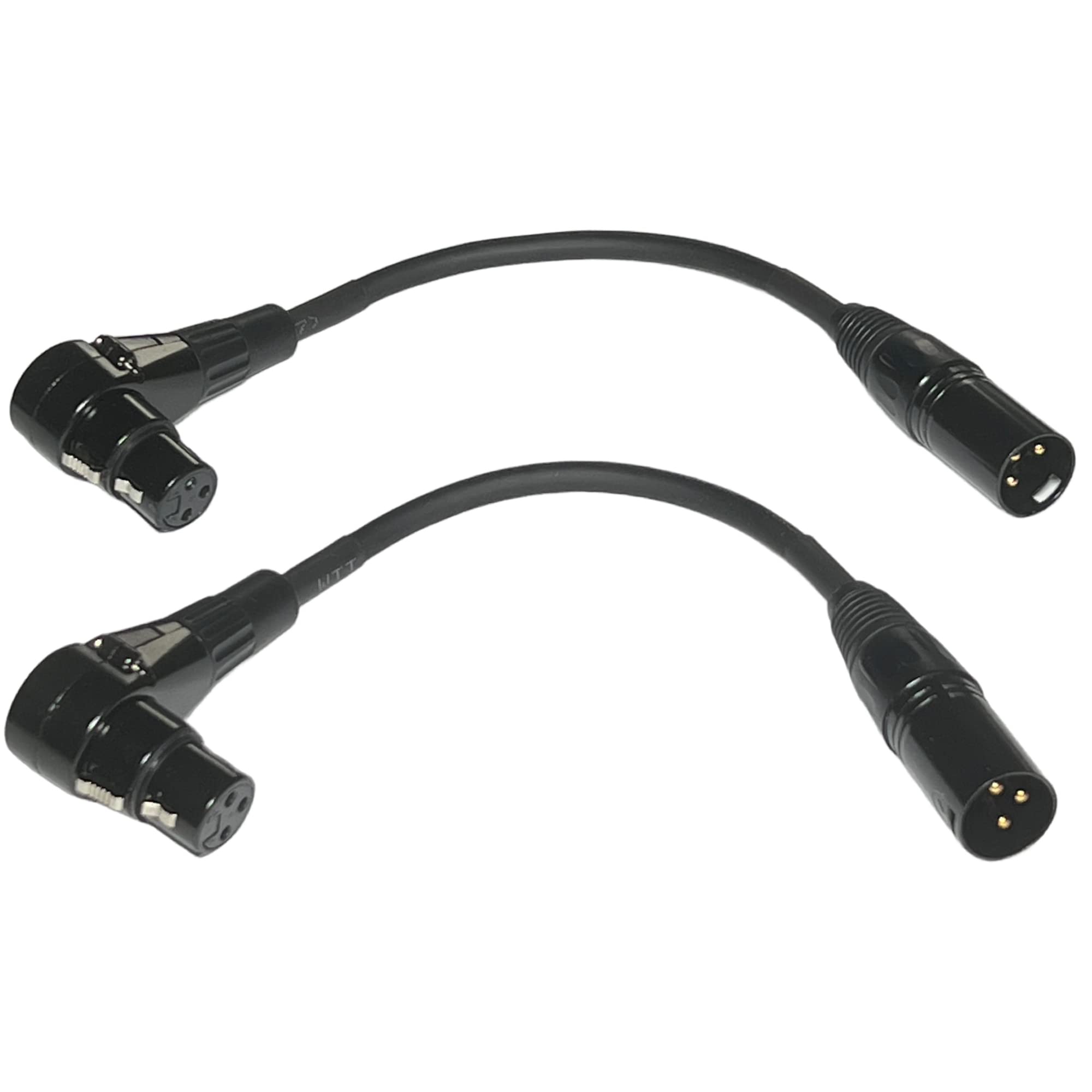 CNCESS CESS-041 XLR Cable 2 Pack: Right Angle Female to Straight Male 3-Pin Connector for Audio Equipment - View 3 of 6
