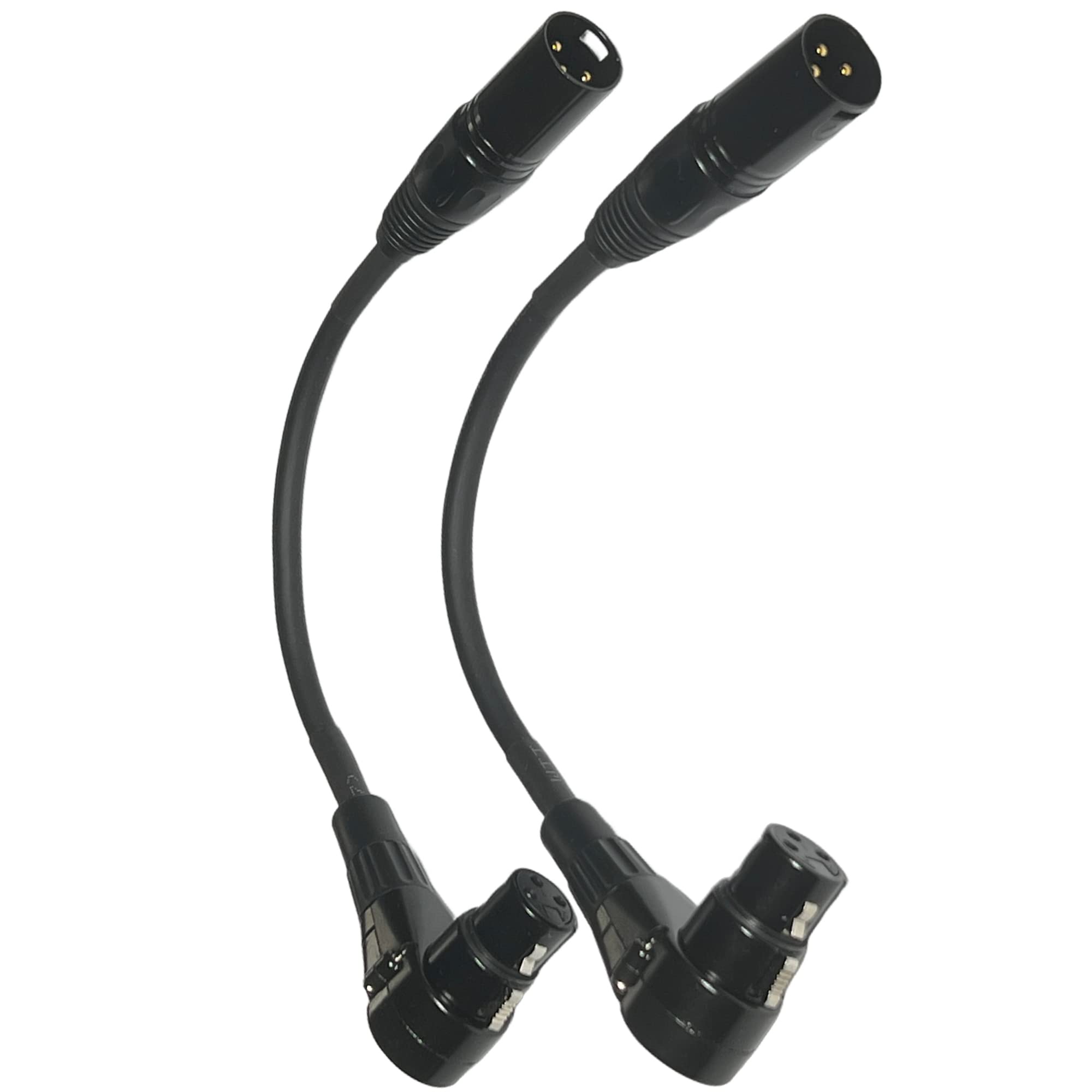 CNCESS CESS-041 XLR Cable 2 Pack: Right Angle Female to Straight Male 3-Pin Connector for Audio Equipment - View 4 of 6