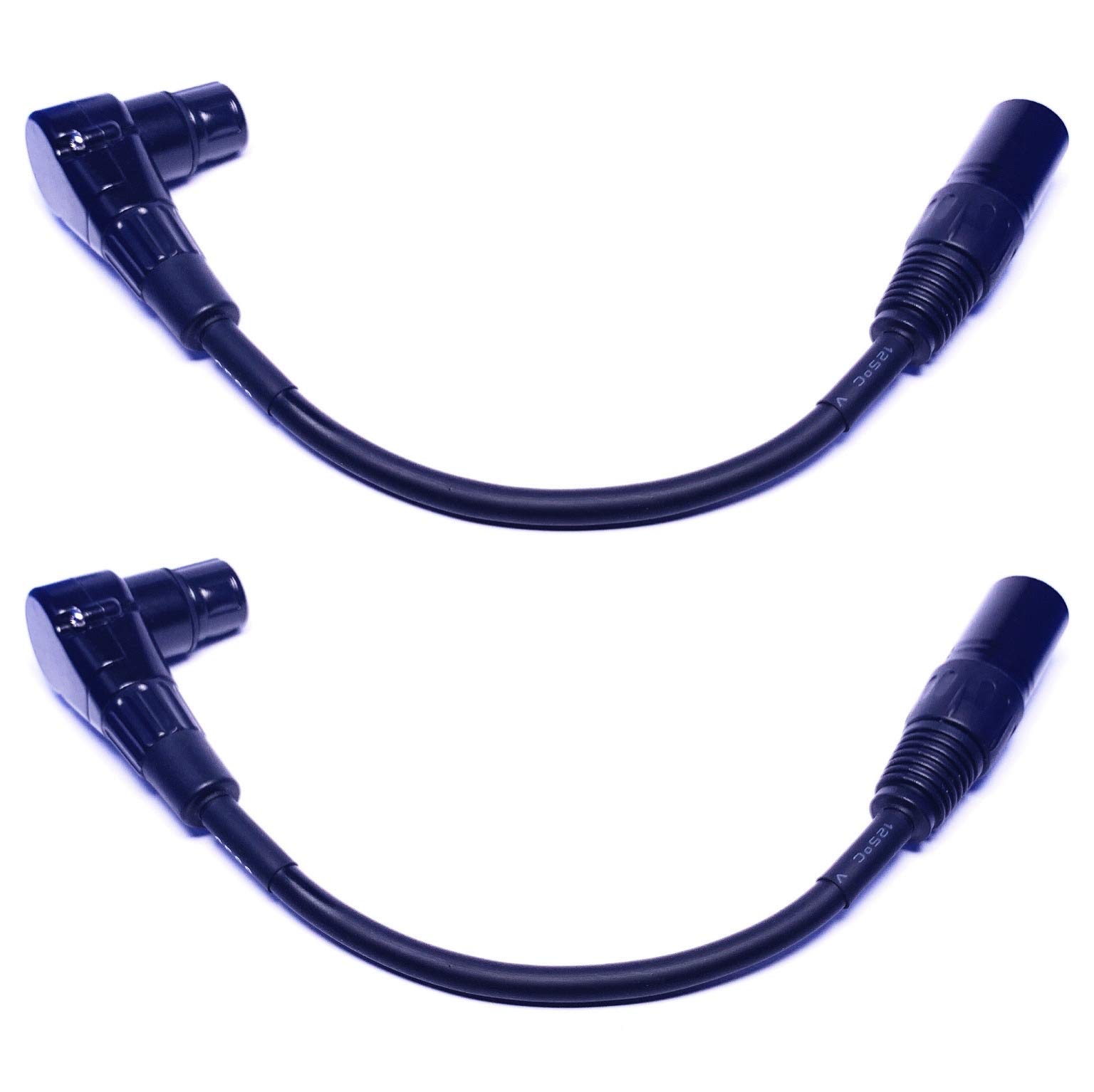 CNCESS CESS-041 XLR Cable 2 Pack: Right Angle Female to Straight Male 3-Pin Connector for Audio Equipment - View 5 of 6