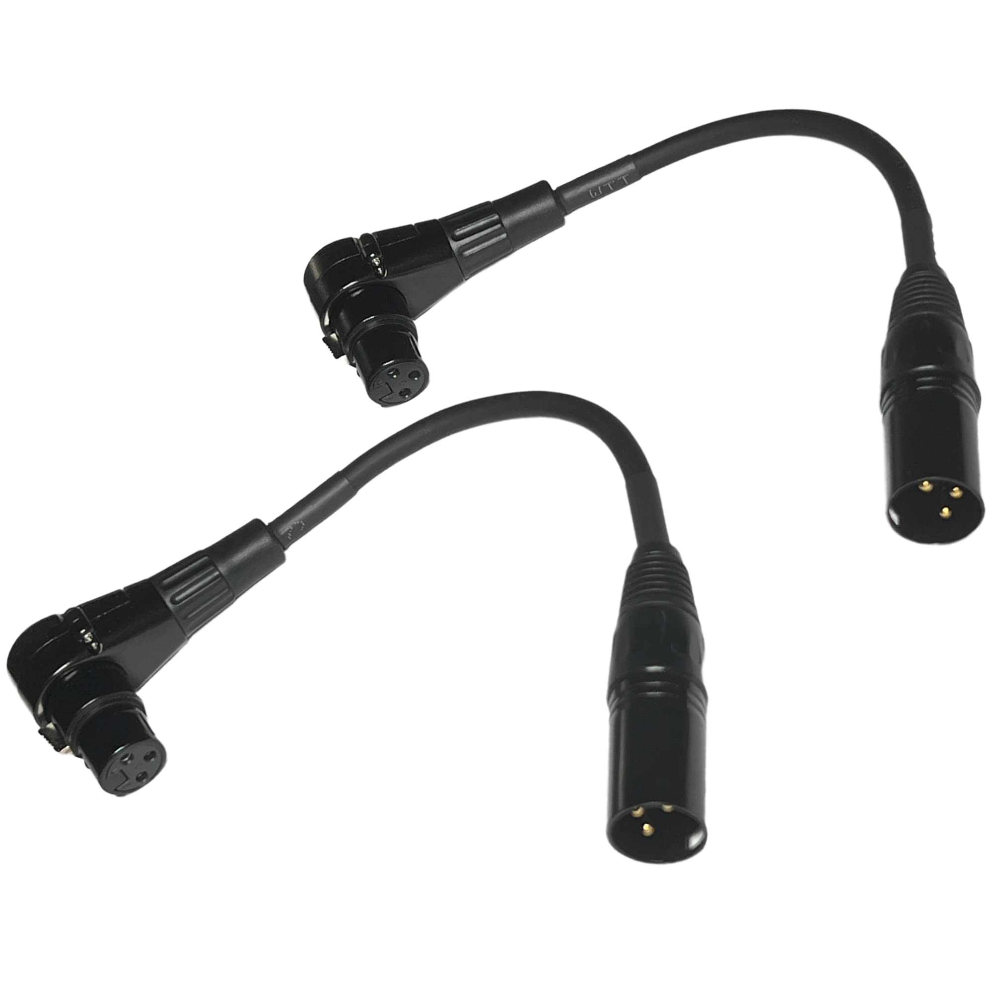 CNCESS CESS-041 XLR Cable 2 Pack: Right Angle Female to Straight Male 3-Pin Connector for Audio Equipment - View 6 of 6