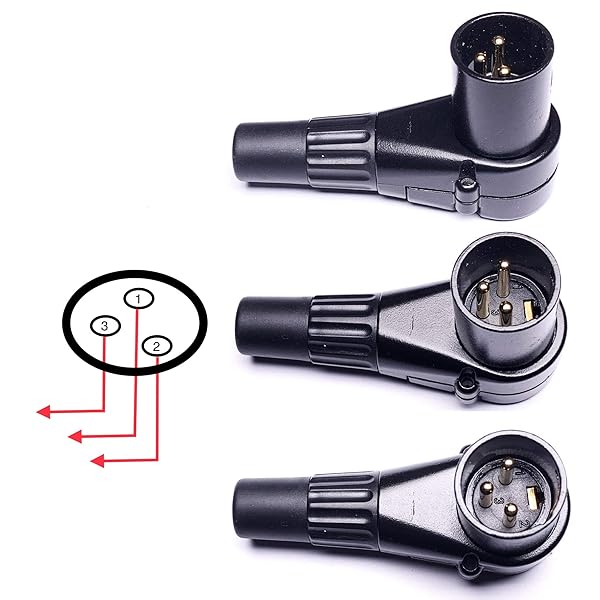 CNCESS CESS-043 XLR Right-Angle Male to Straight Female Microphone Extension Cable - 2 Pack for Superior Audio Quality - View 5 of 10