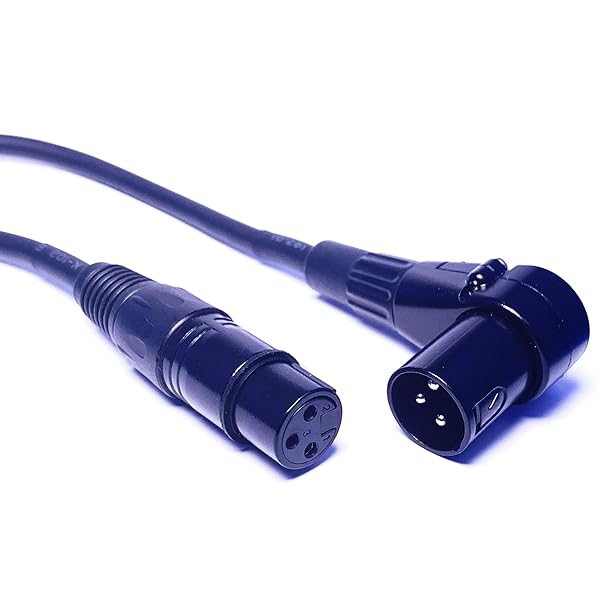 CNCESS CESS-043 XLR Right-Angle Male to Straight Female Microphone Extension Cable - 2 Pack for Superior Audio Quality - View 6 of 10