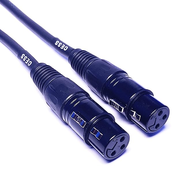 CNCESS CESS-043 XLR Right-Angle Male to Straight Female Microphone Extension Cable - 2 Pack for Superior Audio Quality - View 9 of 10