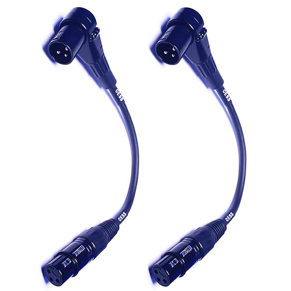 CNCESS CESS-043 XLR Right-Angle Male to Straight Female Microphone Extension Cable - 2 Pack for Superior Audio Quality - View 10 of 10