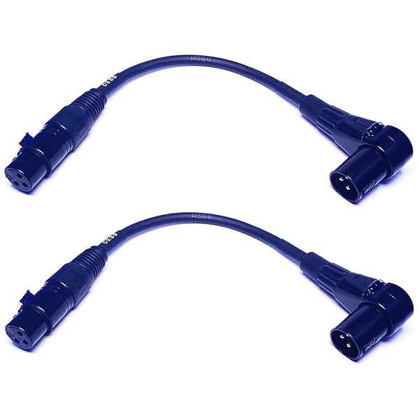 CNCESS CESS-043 XLR Right-Angle Male to Straight Female Microphone Extension Cable - 2 Pack for Superior Audio Quality - View 3 of 10